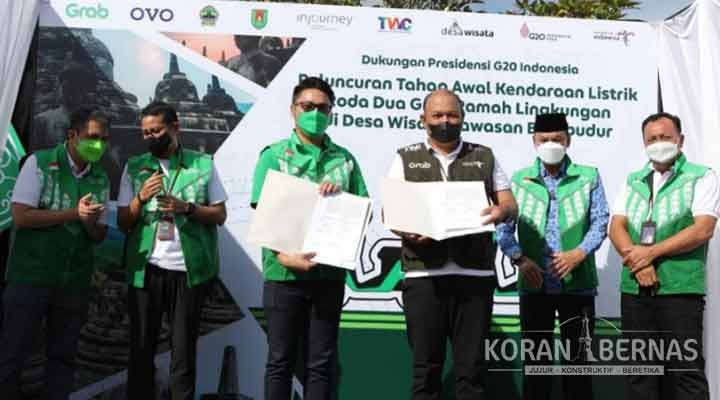Grab Hadirkan Kendaraan Listrik Roda Dua Ramah Lingkungan di Desa Wisata Borobudur