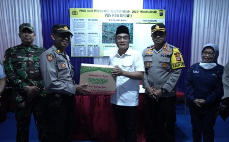 Ada Tambal Ban Gratis di Pos Pam Druwo, Bupati Bantul: Berikan yang Terbaik bagi Masyarakat Saat Mudik