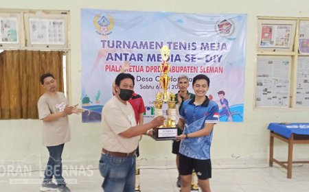 Siwo PWI Sleman Sukses Gelar Turnamen Tenis Meja Antar-Pekerja Media