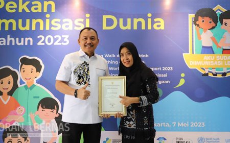 Purworejo Raih Penghargaan dari Kemenkes Sebagai Kota Terbaik II Imunisasi