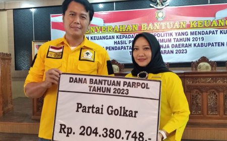 Pemkab Purworejo Serahkan Bantuan Keuangan Parpol Sebesar Rp 1 Miliar, untuk Pendidikan Politik