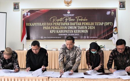 KPU Kebumen Menetapkan DPT Pemilu 2024, Sejumlah Lebih dari 1 Juta Orang