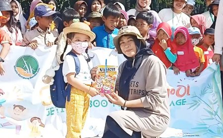    Anak di Kampung Wisata Bambu Jetis Belajar Bahasa Inggris