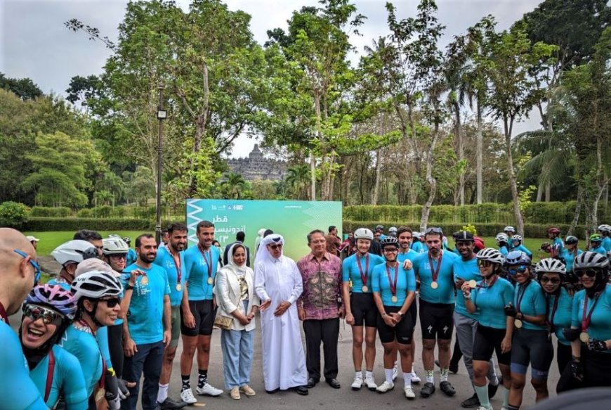 Gowes 93 Kilometer, 100 Pesepeda Indonesia dan Qatar ke Borobudur