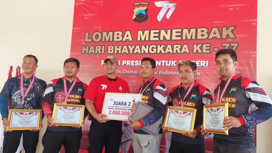 Polres Kebumen Juara 2 Lomba Menembak Se-Polda Jateng
