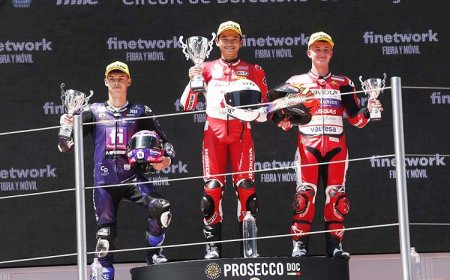 Cetak Sejarah, Pebalap Astra Honda Fadillah Arbi Kibarkan Merah Putih di FIM JuniorGP Barcelona