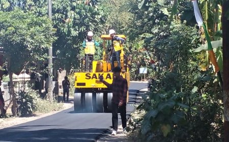 Rusak Parah, Jalan Mangiran - Srandakan Bantul Mulai Diaspal