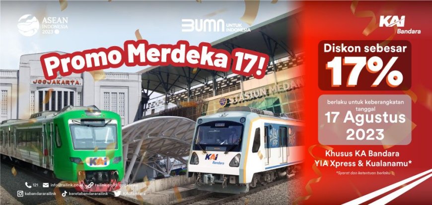 Promo Merdeka 17 untuk Kereta Bandara Yogyakarta dan Medan