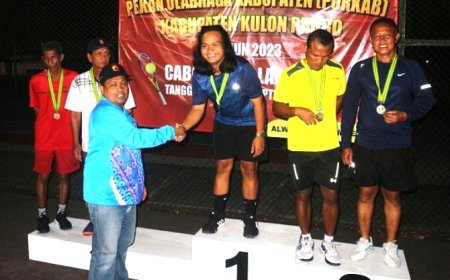 Kapanewon Wates Rebut Medali Emas Tenis Beregu Putra Porkab Kulonprogo 2023