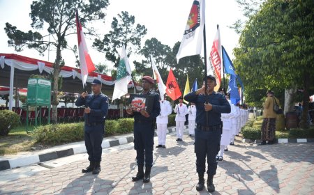 KPU Sleman Terima Estafet Bendera Kirab Pemilu 2024 dari KPU Klaten