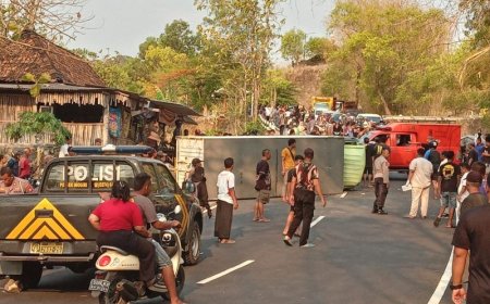 Truk Terbalik di Jalur Imogiri Bantul, Sopir Meninggal di Lokasi