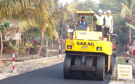 Delapan Jam, Pengaspalan Jalan Caturharjo - Bambanglipuro Selesai