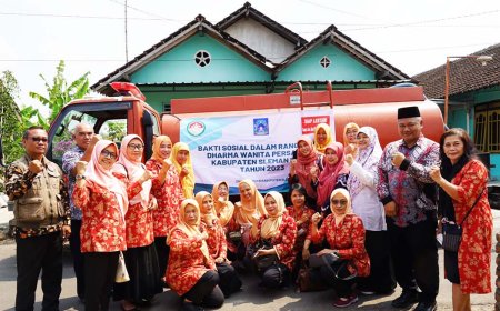 Dharma Wanita Persatuan Sleman Salurkan Bantuan Air Bersih di Tangisan