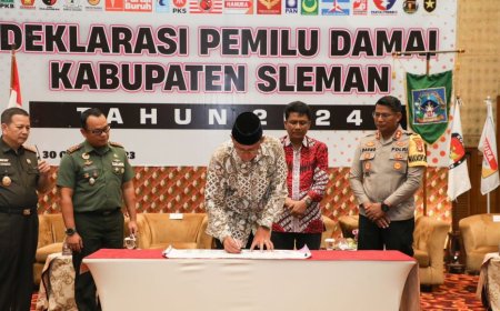 Sukseskan Pesta Demokrasi, Pemkab Sleman Deklarasi Pemilu 2024 Damai