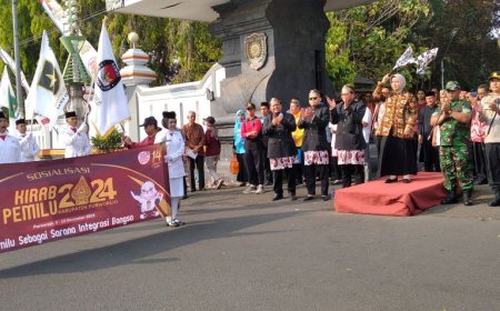 Gelar Kirab Pemilu, KPU Purworejo Ingatkan Masyarakat Pesta Demokrasi Sudah Dekat
