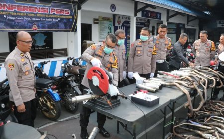Sejumlah 1.790 Knalpot Motor Brong di Kebumen Dimusnahkan