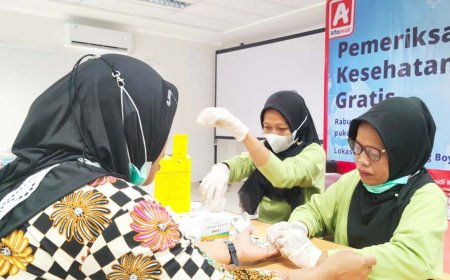 Alfamidi Menggelar Pemeriksaan Kesehatan Gratis Untuk Warga di Sekitar DC Boyolali