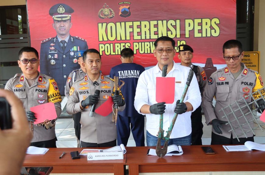 Polres Purworejo Berhasil Membekuk Kawanan Pencuri Baterai Tower
