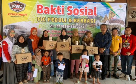 Baznas dan Fortuner Indonesia Club Beri Bantuan 60 Anak Stunting