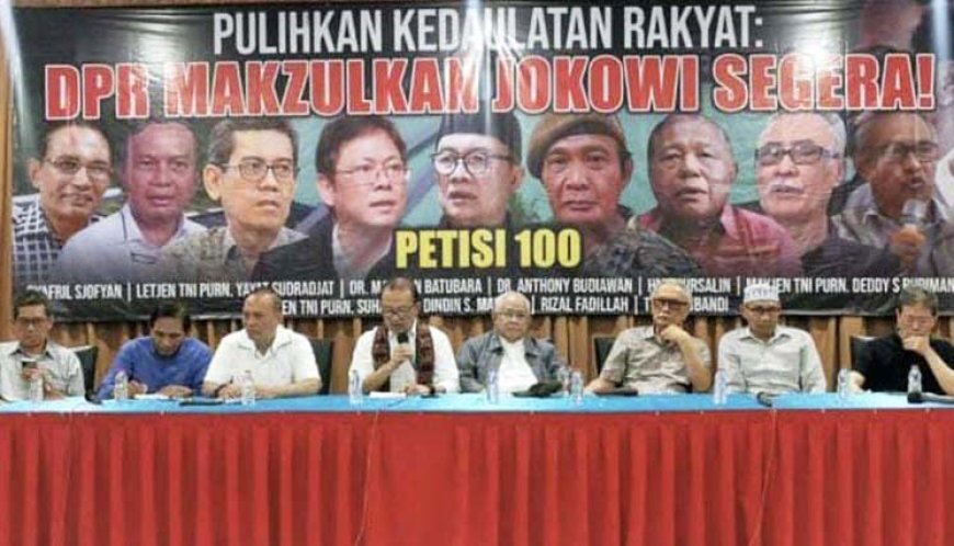 Petisi 100 Ungkapkan Alasan Meminta DPR/MPR Makzulkan Presiden Jokowi