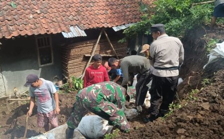 Hujan Lebat Disertai Angin Kencang Mengakibatkan Longsor dan Pohon Tumbang