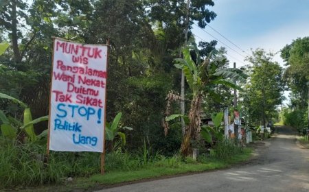 Warga Bantul Pasang Spanduk Menolak Politik Uang