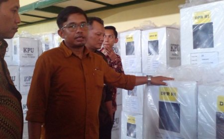 Pelipatan Surat Suara Selesai, KPU RI Kunjungi Gudang Logistik Bantul