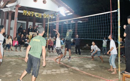 Tingkatkan Kesehatan Warga, Mahasiswa KKN Gelar Turnamen Voli