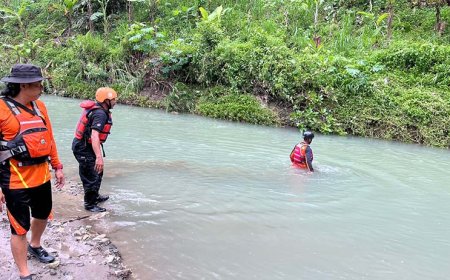 Dua Hari Pencarian, Korban Arus Sungai Sampang Belum Ditemukan