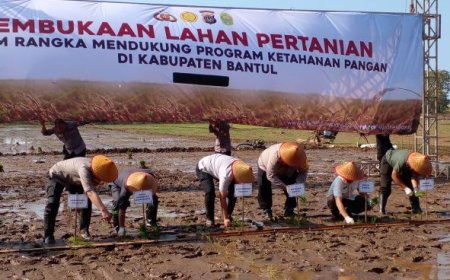 Polri Buka Lahan Pertanian Baru 7,2 Hektar di Bantul