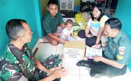 Koramil 01 Kota Bagikan Sembako Kepada Anak Kategori Stunting 
