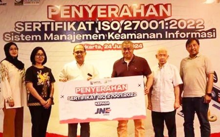 Ramai Peretasan Pusat Data, JNE Raih Sertifikat ISO untuk Sistem Manajemen Keamanan Informasi
