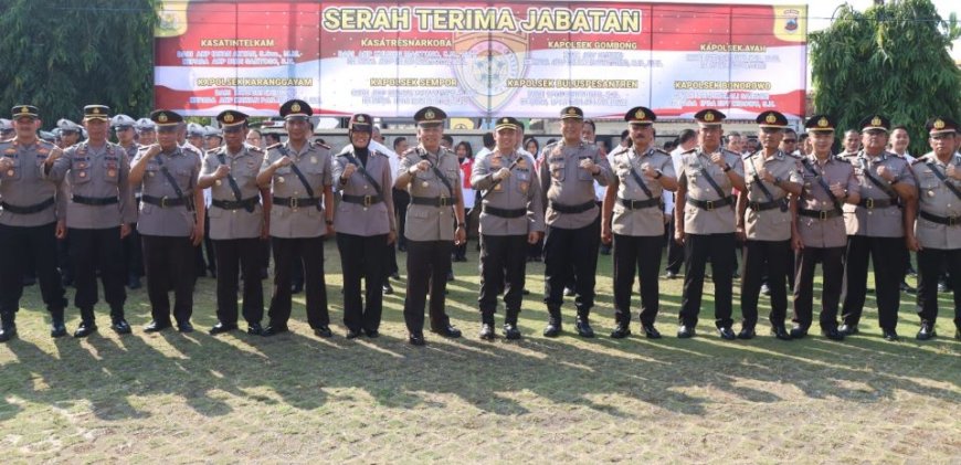 Delapan Perwira Peroleh Jabatan Baru di Polres Kebumen