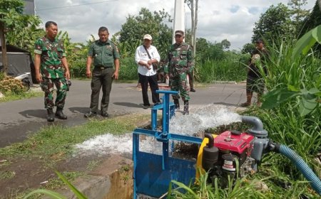Bermanfaat untuk Irigasi, Dandim Klaten Tinjau Program Pompanisasi di Desa Randusari
