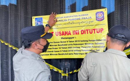 Satpol PP Sleman Tutup Paksa Tujuh Toko Miras Ilegal