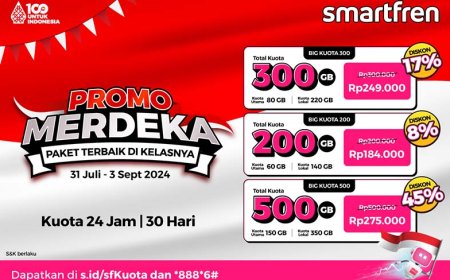 Rayakan Kemerdekaan RI, Smartfren Beri Kado Promo Kuota Internet Hingga 45 Persen