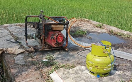 Lebih Irit, Petani Sedot Air Irigasi Pakai LPG