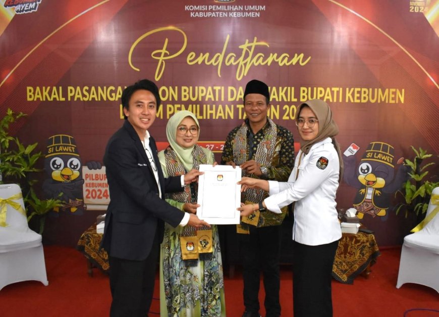 Diusung Delapan Parpol, Lilis - Zaeni Mendaftar di KPU Kebumen