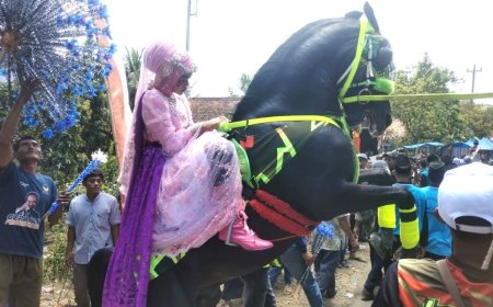 Lautan Penonton di Desa Pucang Agung Menyaksikan 37 Kuda Jingkrak