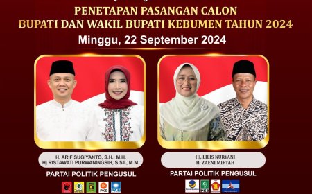 KPU Kebumen Menetapkan Dua Paslon Bupati Dan Wakil Bupati