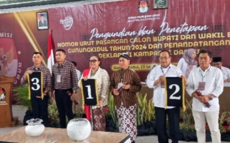 Makna di Balik Undian Nomor Urut Pasangan Cabup - Cawabup Pilkada Gunungkidul