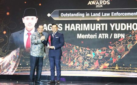 Rela Dimusuhi Mafia Tanah, Menteri AHY Diganjar Penghargaan Outstanding in Land Law Enforcement