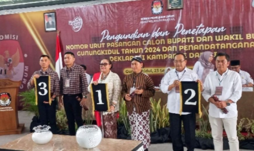 Makna di Balik Undian Nomor Urut Pasangan Cabup - Cawabup Pilkada Gunungkidul