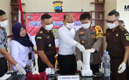 Polres Purworejo Memusnahkan Barang Bukti Narkoba
