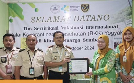 Klinik Keluarga Sembada Terima Sertifikat Vaksinasi Internasional 