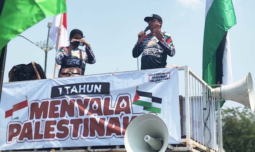 Tolak Normalisasi dengan Israel, Forum Ukhuwah Islamiyah DIY Gelar Aksi Bela Palestina di Titik Nol Jogja