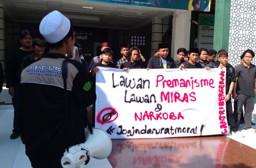 Diiringi Lantunan Sholawat, BEM Pesantren DIY Sampaikan Enam Tuntutan