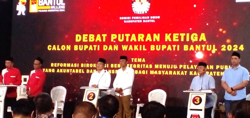Tiga Paslon Pilkada Bantul Berkomitmen Menciptakan Pemerintahan Bersih