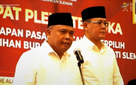KPU Sleman Menetapkan Harda - Danang sebagai Bupati dan Wakil Bupati Terpilih