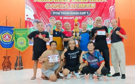 Tim Tenis Meja PWI DIY Juara Triwidadi Cup I